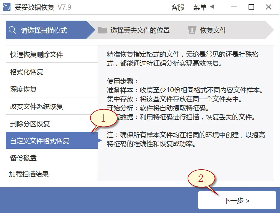 自定义文件格式恢复图片1