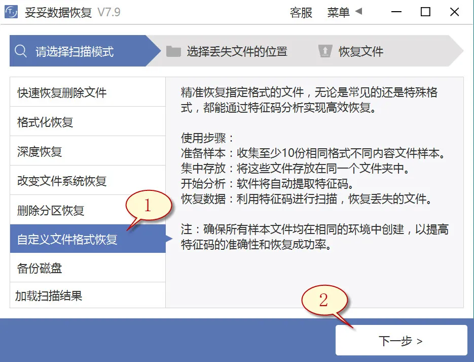 自定义文件格式恢复图片1